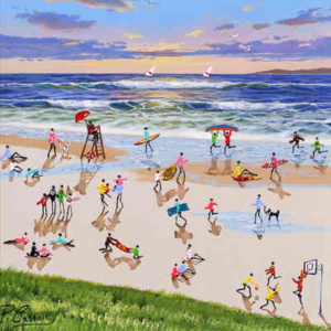 By the Water’s Edge by Paola Cassais, mixed media on canvas, thumbnail image