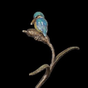 Kingfisher with Granite Base (1262) by Michael Simpson, limited edition bronze, thumbnail image