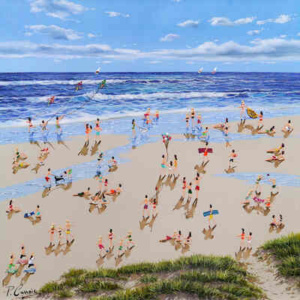 Waves of Laughter by Paola Cassais, mixed media on canvas, thumbnail image