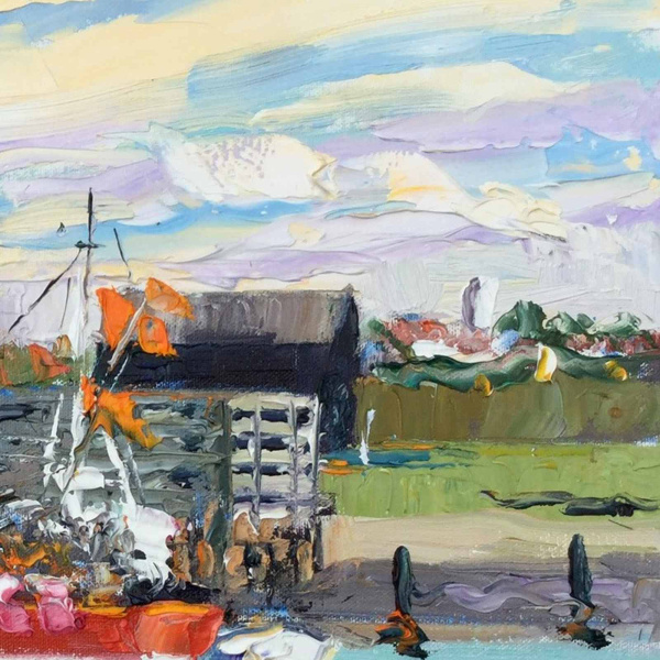 Awaiting the Tide, Walberswick by John Lawrence, original painting