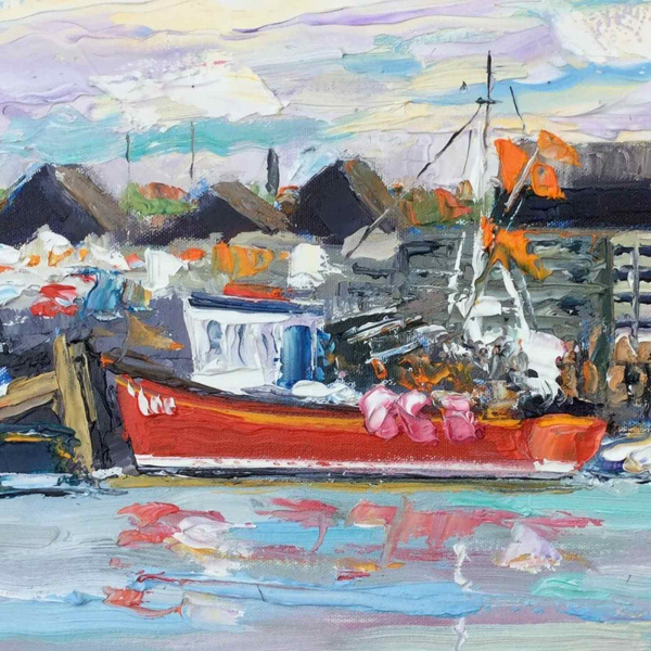 Awaiting the Tide, Walberswick by John Lawrence, original painting