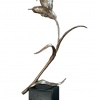 bronze kingfisher sculpture on granite cube base
