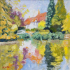 Buriton Pond Bathed In Sunlight by John Lawrence, original painting