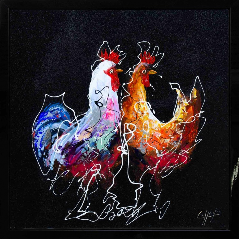Rooster Pair by Caspar Van Houten
