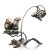 Lovely small bronze sculpture of two harvest mice