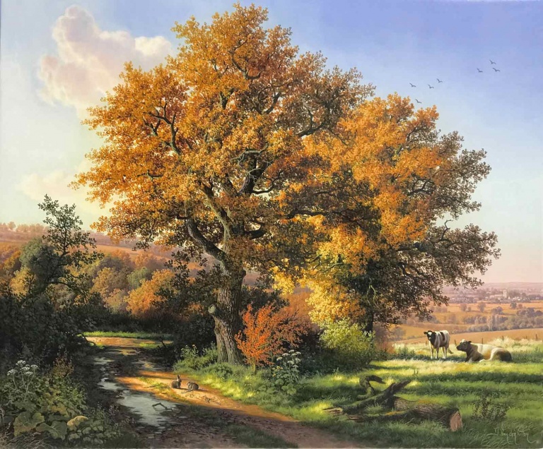 Autumn Country Lane, Near Everdon by Daniel Van der Putten