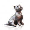 Bronze sculpture of Westie dog sitting