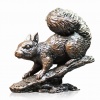 small bronze squirrel sculpture
