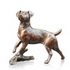 small bronze sculpture of a jack russell terrier