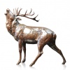 large bronze sculpture of a stag roaring in the highlands