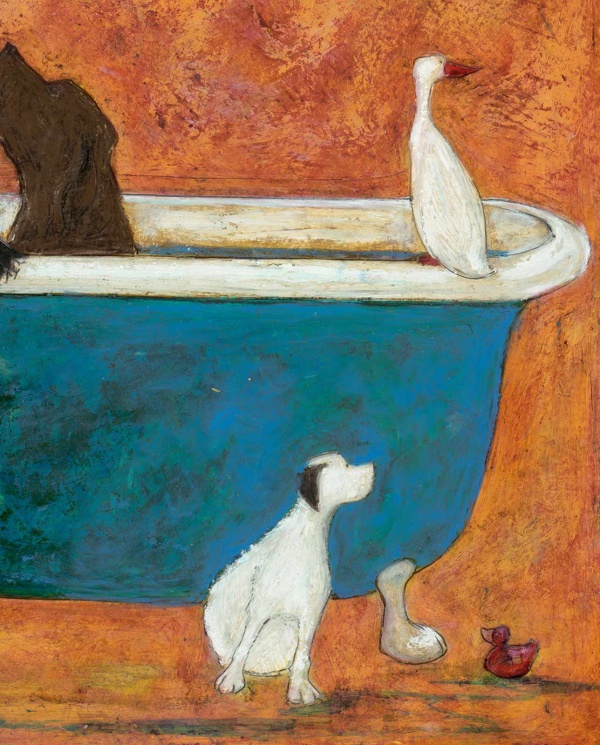 Big Dog Bath by Sam Toft, limited edition print, detail