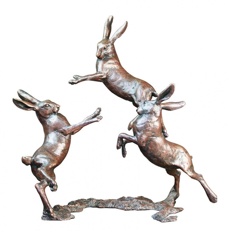 Medium Hares Playing by Michael Simpson