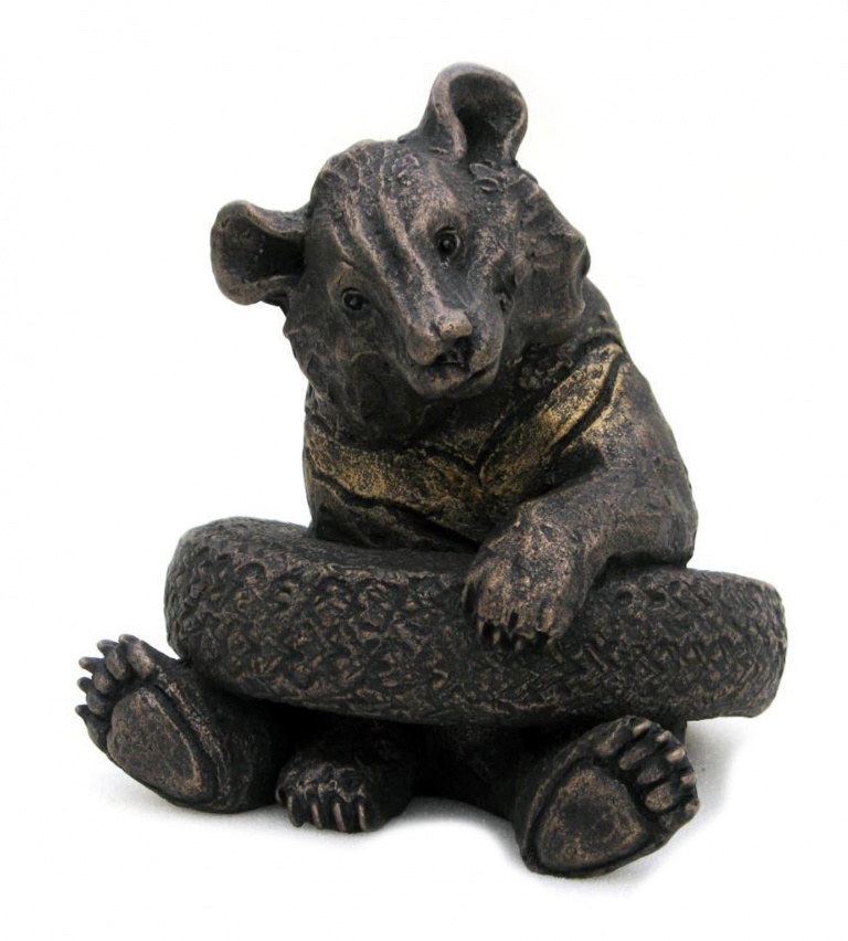 Olly, Moon Bear Inside Tyre Playing
