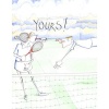 Fun print featuring a game of tennis by talented British artist Tim Bulmer