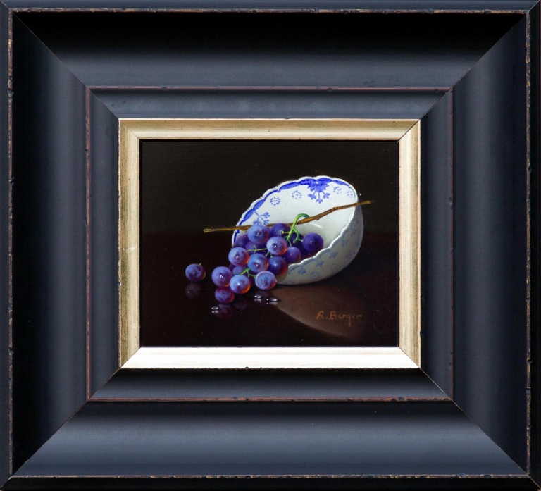 Grapes in Porcelain Bowl