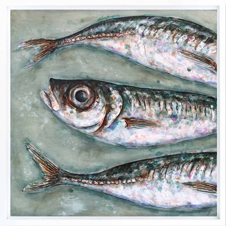 Three Large Mackerel Scad by Giles Ward
