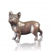 Limited edition bronze sculpture featuring a French Bulldog looking up to his owner