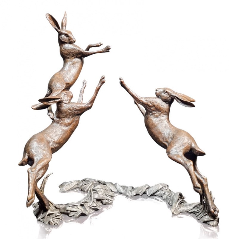 Moon Dance, Hares (1125) by Michael Simpson