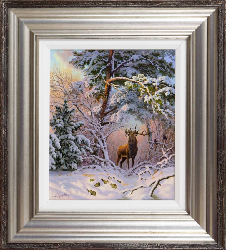 Red Deer at Mantles Heath, Northamptonshire by Daniel Van der Putten