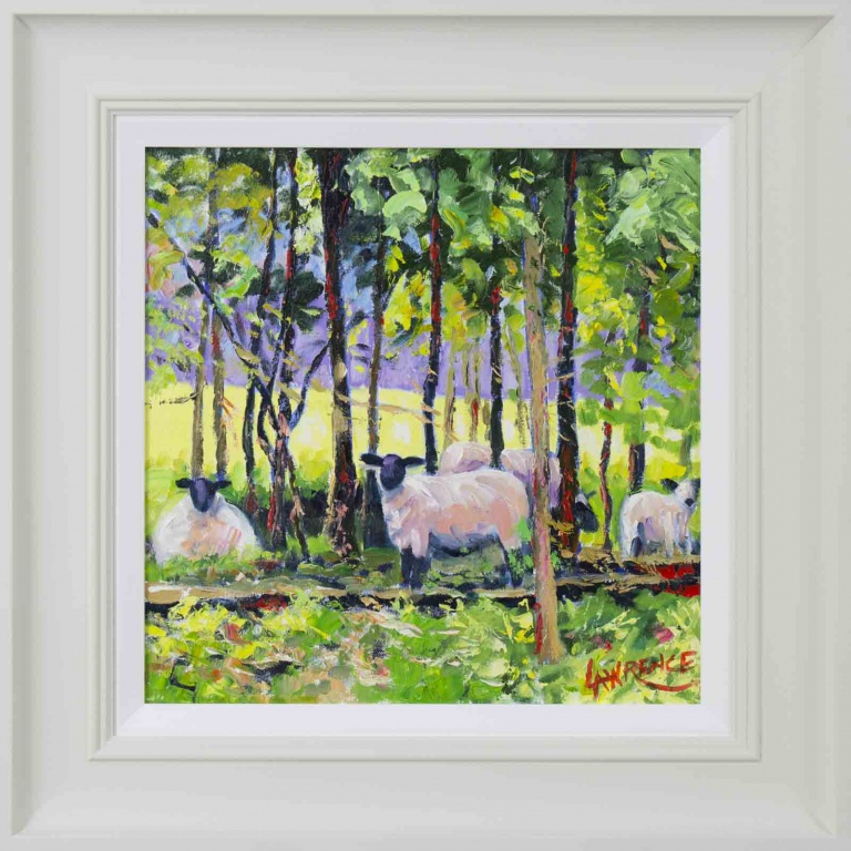 Sheep In The Glade by John Lawrence