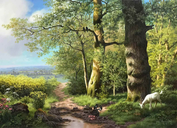 Country Lane to Lower Shuckborough by Daniel Van der Putten, original painting