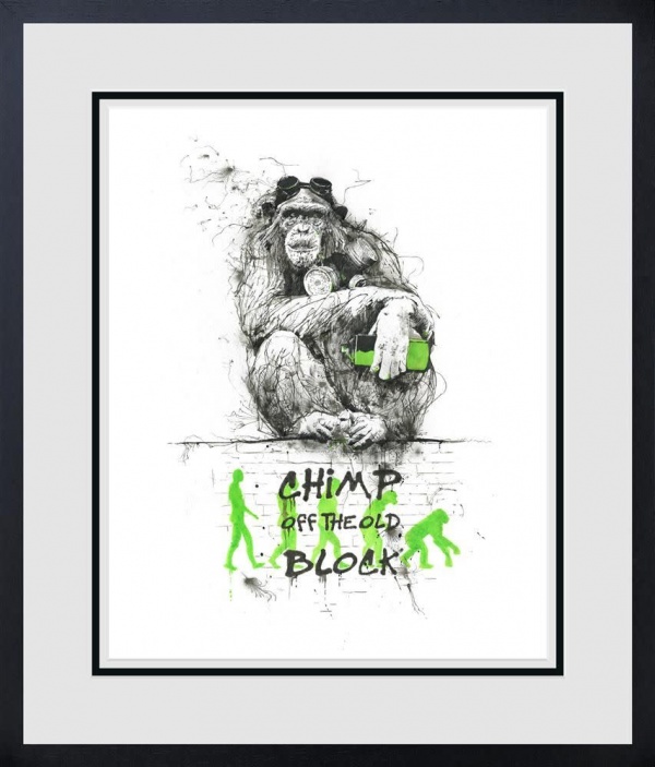 Chimp Off The Old Block by Scott Tetlow, limited edition print