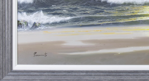 Pastel Sunrise by Antonio Garcia Soler (Joan Puerto), original painting, detail