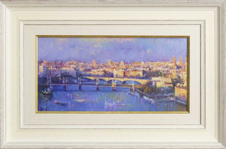 Sunset Over the River Seine, Paris by Helios Gisbert