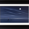 night sky painting by Jay Nottingham with inky skies and a couple with dogs and a love heart balloon