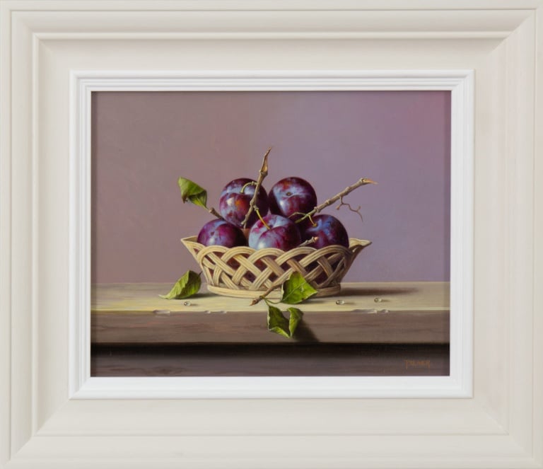 Basket of Plums by Zoltan Preiner