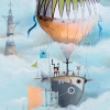 Around the World in 80 Days by Gary Walton, limited edition print, detail
