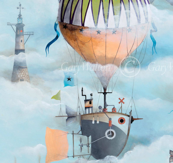Around the World in 80 Days by Gary Walton, limited edition print, detail