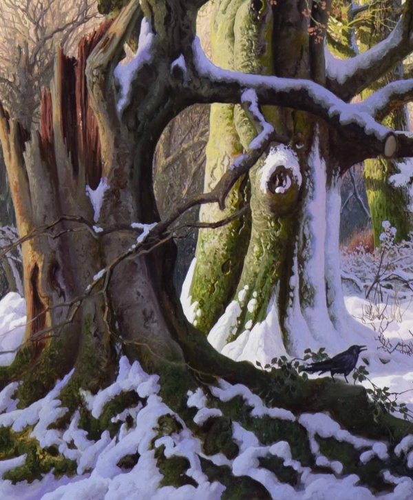 Roe Deer in Beech Wood by Daniel Van der Putten, original painting