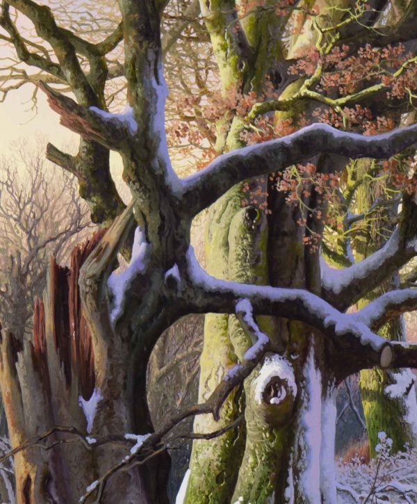 Roe Deer in Beech Wood by Daniel Van der Putten, original painting
