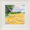 contemporary landscape painting by John Lawrence of hay field