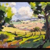 palette knife painting of a hilly landscape by Carla Bosch
