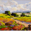 colourful landscape painting by Carla Bosch with palette knife