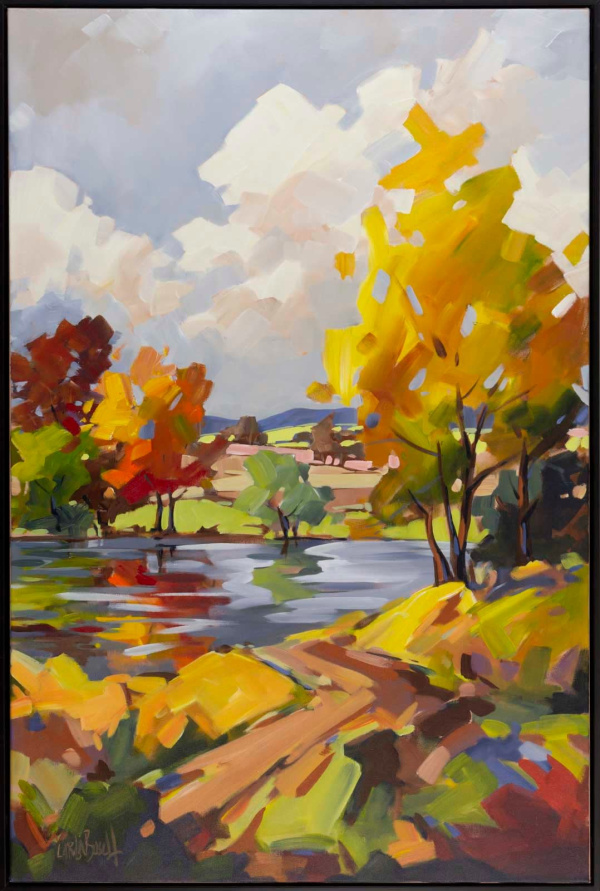 colourful autumnal painting by Carla Bosch