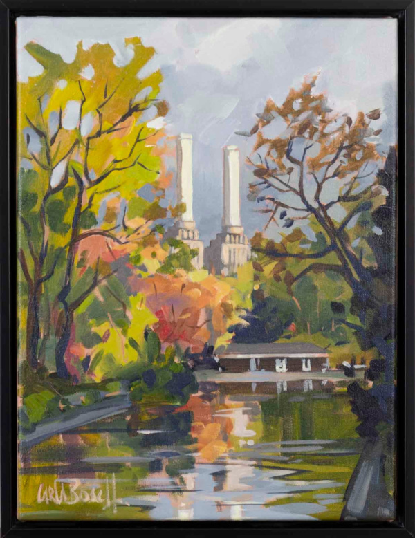 painting by Carla Bosch of Battersea Power station