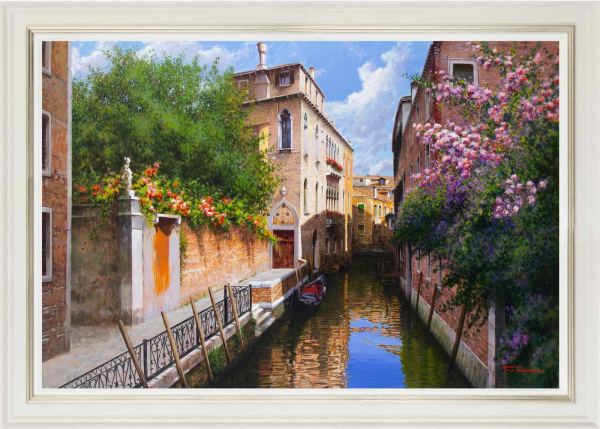 large oil painting of Venice by Raffaele Fiore