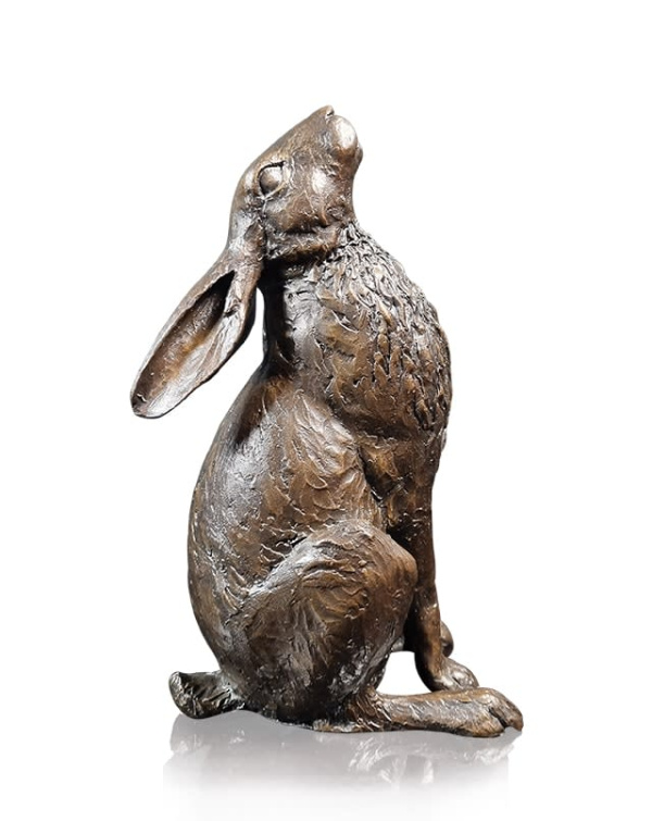 bronze sculpture of a moon gazing hare by Michael Simpson