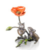 bronze sculpture of mice with a poppy flower by Michael simpson
