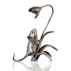 bronze sculpture of a mouse with snowdrop flower by Michael simpson