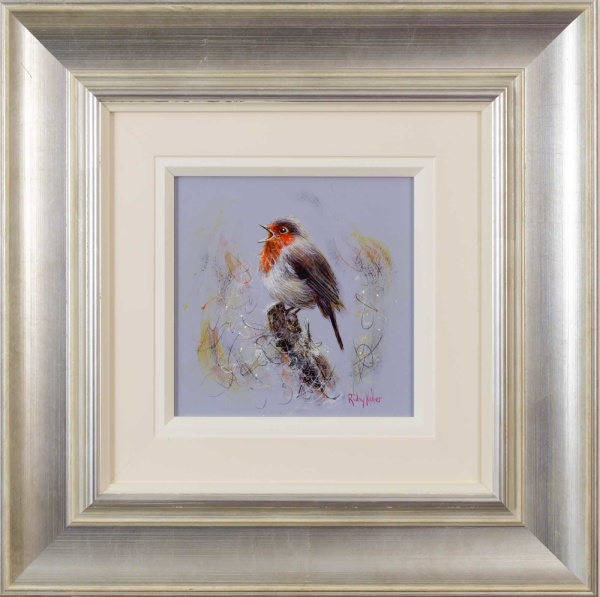 painting of a robin by artist ruby keller