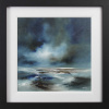 abstract seascape limited edition print by Alison Johnson with various blue hues