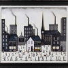 large oil painting by sean durkin of an industrial town inspired by the work of L.S.Lowry