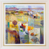 abstract landscape with a tapestry of patterns and colours by Italian artist mario malfer