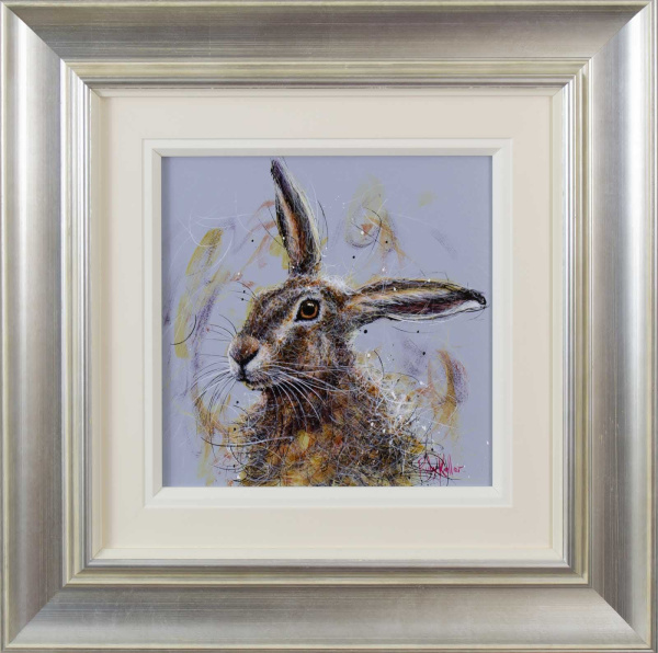 contemporary painting of a hare by artist ruby keller