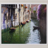 Original oil painting featuring a wonderful Venetian street scene with its gondolas and its atmospheric waters by Italian artist Raffaele Fiore