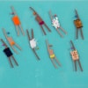 painting of swimming figures with a sea blue backdrop and textiles applies for the bathing suits by Ruben Abstract